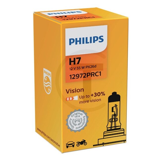 Philips Halogenleuchtmittel H7 12 V, 55 W, Sockel PX26d, groß-, Abblend und Nebelscheinwerfer | 12972PRC1