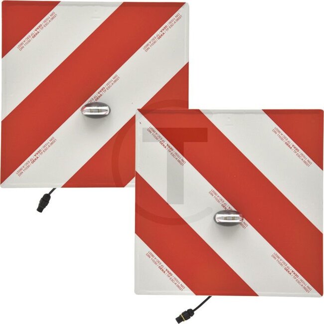 GRANIT Waarschuwingsbordenset LED tweezijdig 423 x 423 mm met breedtelichten | R1130/16GEB