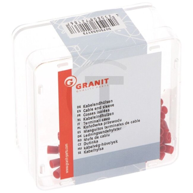 GRANIT Cable end sleeves Insulated - 100 pcs - Colour: Red, Cross section: 1,5 mm²