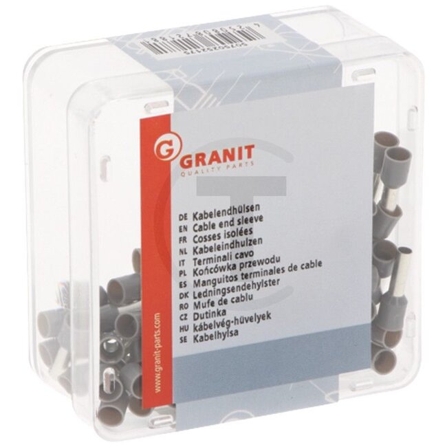 GRANIT Cable end sleeves Insulated - 100 pcs - Colour: Grey, Cross section: 4 mm²