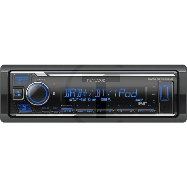 KENWOOD Radio KMM-D505DAB verminderde inbouwdiepte, DAB+, Bluetooth, USB, AUX-IN voorkant - 5060010661, KMM-D505DAB