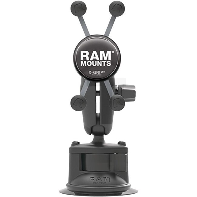RAM MOUNTS X-Grip Halter mit Saugnapf, Verbindungsarm 90 mm, Kugel Ø 25,4 mm | RAM-B-166-UN7U