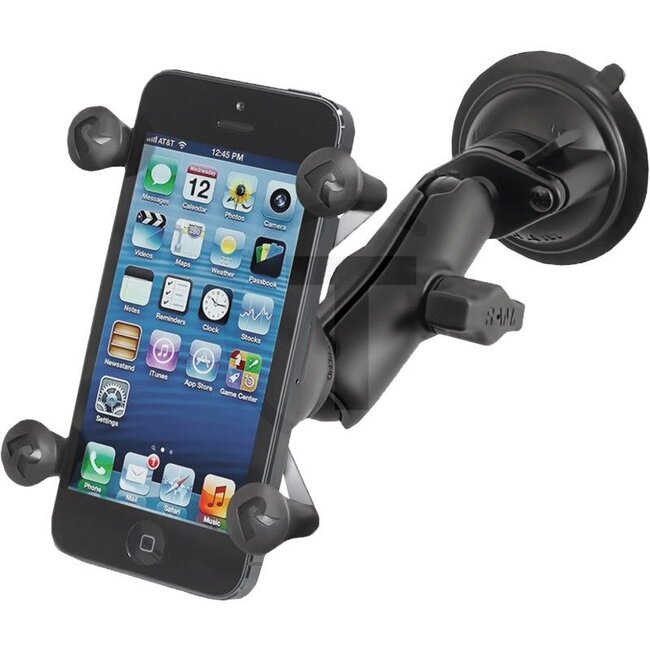 RAM MOUNTS X-Grip Halter mit Saugnapf, Verbindungsarm 90 mm, Kugel Ø 25,4 mm | RAM-B-166-UN7U