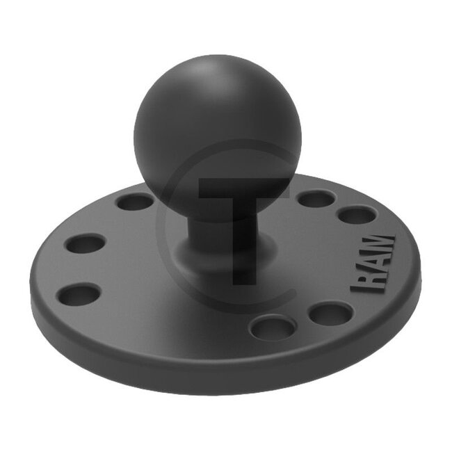 RAM MOUNTS Base plate round B-ball Ø 25,4 mm, bottom Ø 63,5 mm, aluminium - RAM-B-202U