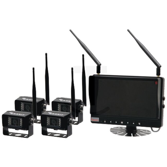 GRANIT Videosysteem 9" inclusief 4 camera's geschikt voor 12 en 24 volt - 50700313