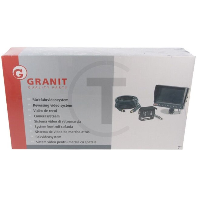 GRANIT 7” video system 20 m cable, 7” colou monitor, 1 camera with IP69K including connection, image angle 130 degrees, 2 camera inputs (NTSC/PAL)