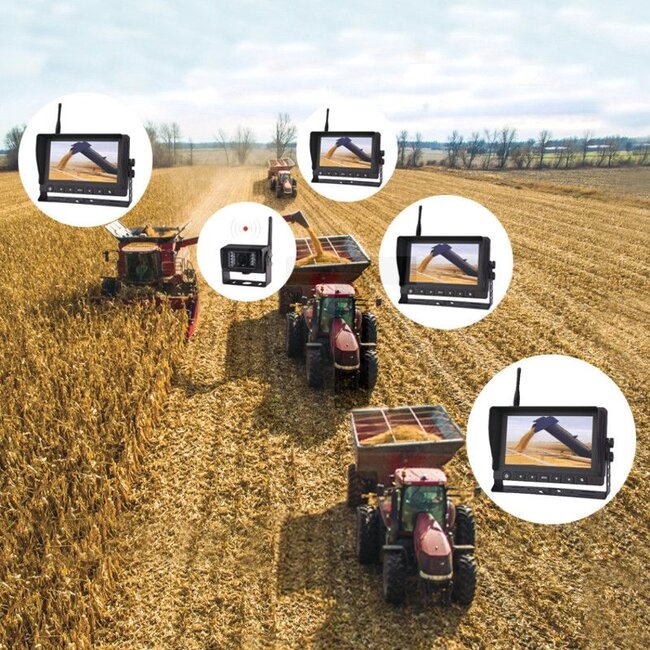 GRANIT Kabellos Rückfahrvideosystem 7" multi-Monitor mit IR-Kamera, 12 / 24 V