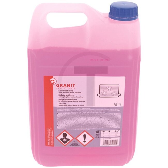 GRANIT Antivries paars - 5 liter - 2103211 GEB5 | 1/2 antivries : 1/2 water -37 °C | 2/5 antivries : 3/5 water -27 °C | 1/3 antivries : 2/3 water -20 °C