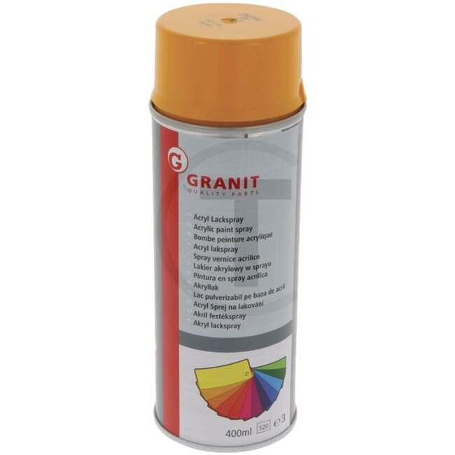 GRANIT JCB geel Acryl verfspray - 400 ml spuitbus