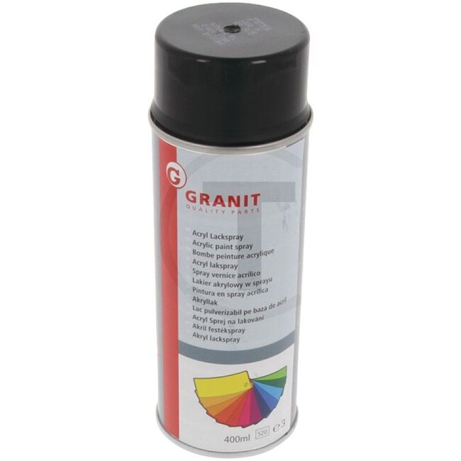GRANIT Verf RAL 9005 diepzwart glanzend Acryl verfspray - 400 ml spuitbus