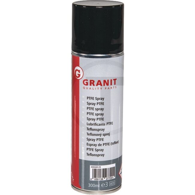 GRANIT PTFE-spray 300 ml - 320320129 | Vermindert wrijving en slijtage | Goede hechtende eigenschappen op vrijwel alle materialen | Waterafstotend | Schoon