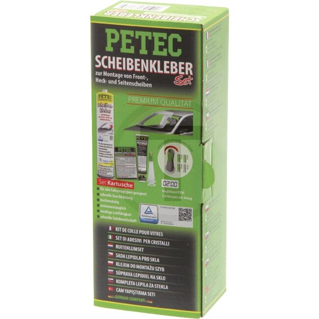PETEC Ruitenlijm set met primer 10 ml en reinigingsset - 310 ml