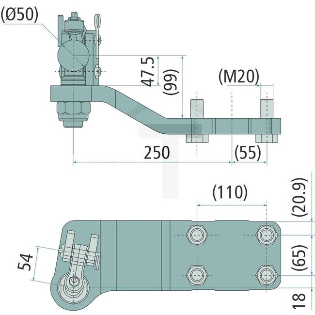 Sauermann Positive steering left | ball Ø 50 mm - AL205400, D0.017.8616.3