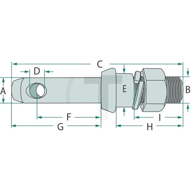 GRANIT Werktuigpen cat. 1 - M22 x 1,5 - 146 mm