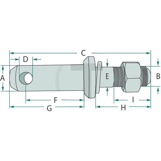 GRANIT Werktuigpen cat. 2 - M22 x 1,5 - 149 mm