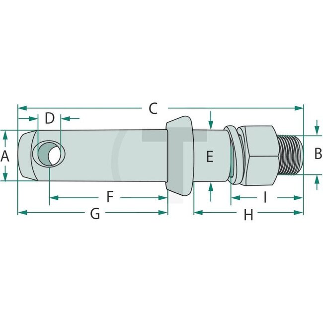 GRANIT Werktuigpen cat. 2 - M22 x 1,5 - 149 mm
