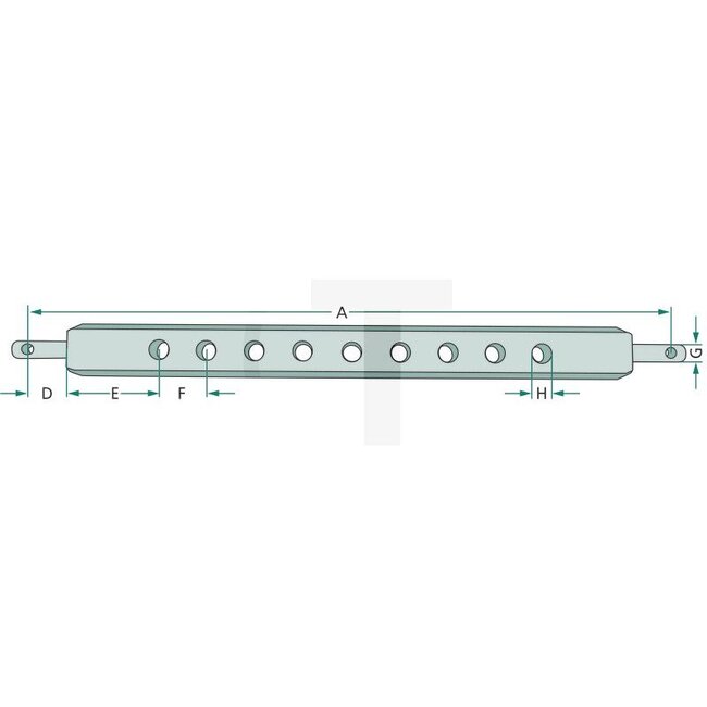 GRANIT Linkage drawbar cat. 1 | 755 x 60 x 30 mm | 9 holes