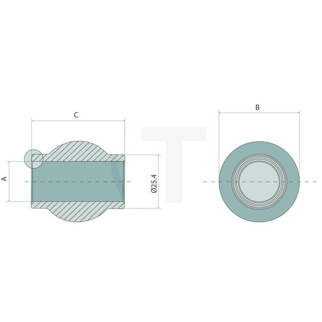 GRANIT Top link ball Heavy Duty Cat. 1 | Ø 19 mm | 38 x 44 mm