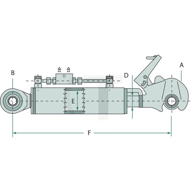GRANIT Hydraulic top link Eco-Line cat. 2/2, 630 - 938 mm, stroke 308 mm | 20010102