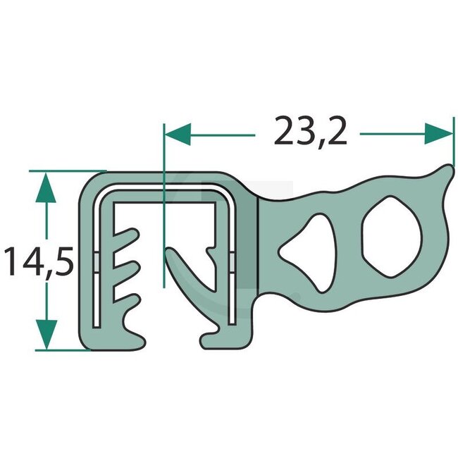 GRANIT Rubber seal 23.2 x 14.5 mm | clamping range 4-6 mm | 5 metres - AL164267