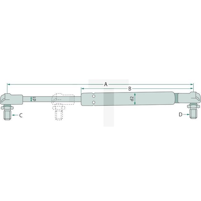 Stabilus Gasdrukveer dakraam 150 N, 235 mm, slag 81 mm Deutz-Fahr | 4414159