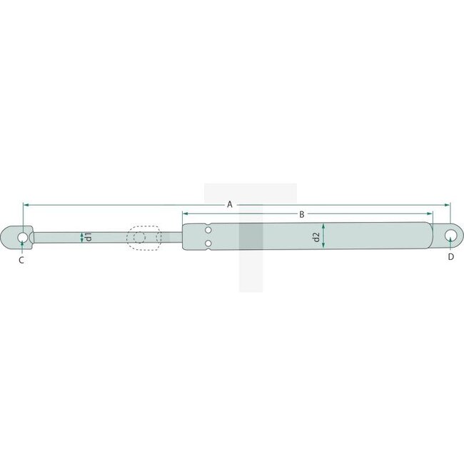 Stabilus Gasdruckdämpfer Dachfenster 120 N, 223,5 mm, Hub 60 mm Fendt | X800420446000
