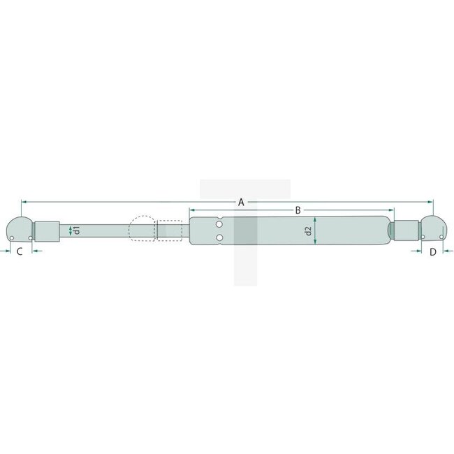 Stabilus Gasdruckdämpfer Tür-, für- oder Heckscheibe 150 N, 500 mm, Hub 200 mm | H205810040030