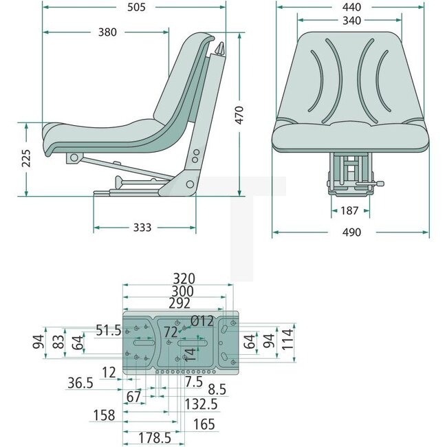 GRANIT Sitz kpl. PVC-Bezug (Kunstleder) - STYP10