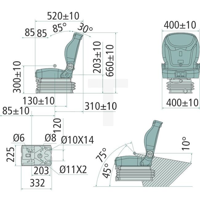 GRANIT Siège confort pour tracteur étroit - 240920217, 1077068