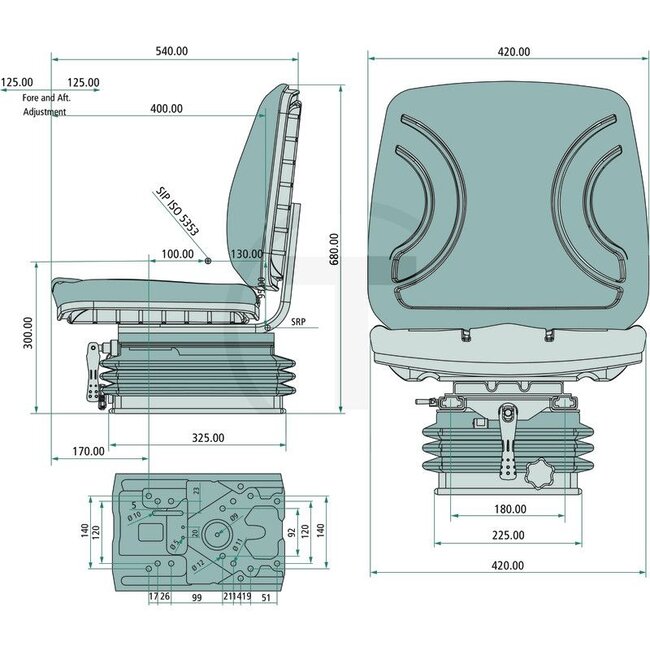 GRANIT Seat complete PVC cover black - STPLUSV42