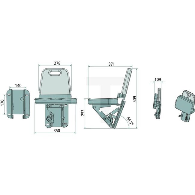 GRANIT Beifahrersitz PVC schwarz universal