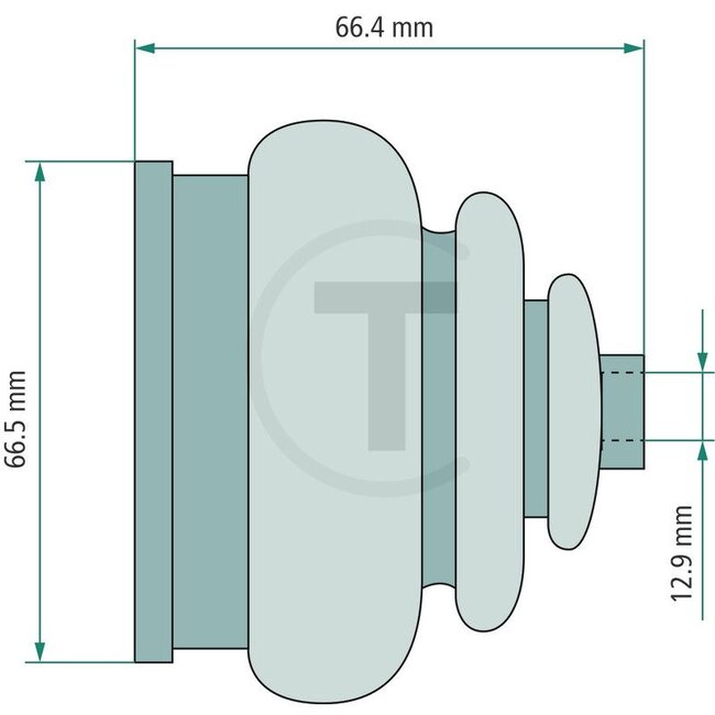 GRANIT Schakelpookhoes Ø boven 12 mm, onder 57 mm Massey Ferguson 135-2440 | 1824689M1