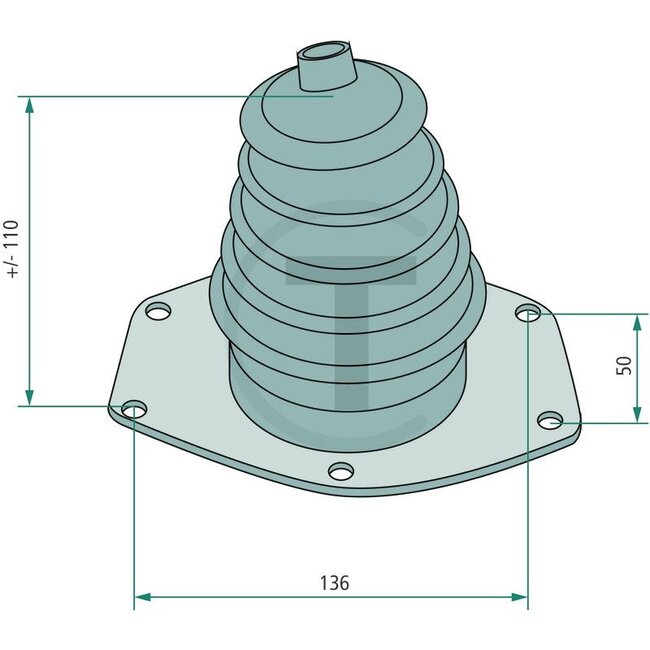GRANIT Gaiter Ø upper 9 x 7 mm, lower 71 mm Renault 351-656 | 0556416900