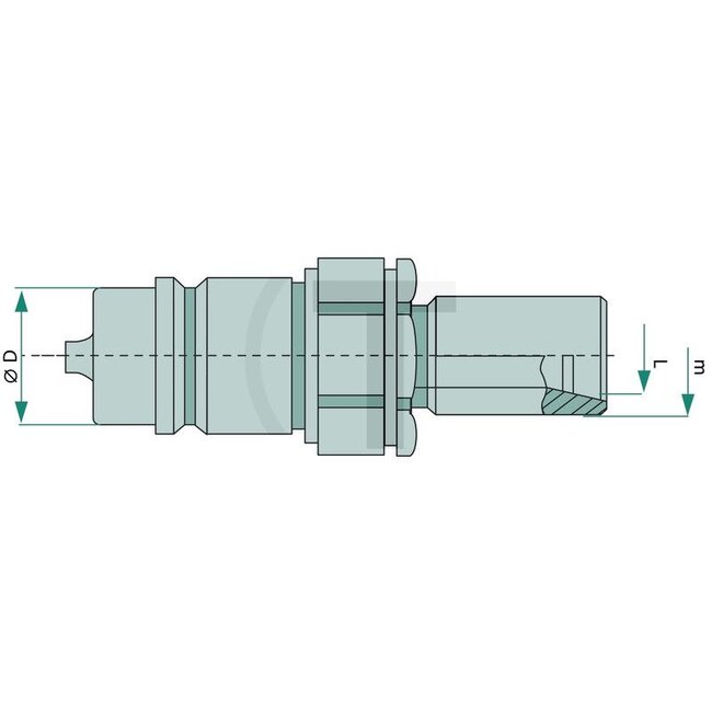 GRANIT Snelkoppeling male schotwand 10L M16 x 1,5, DN 12, maat 3, 250 bar | KSS10L3
