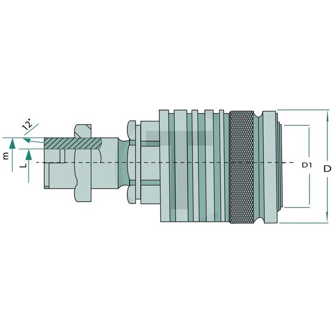 GRANIT KM-S 18L (M26x1.5) DN12-BG3 - Plug-in coupling sleeve bulkhead - KMS18L3