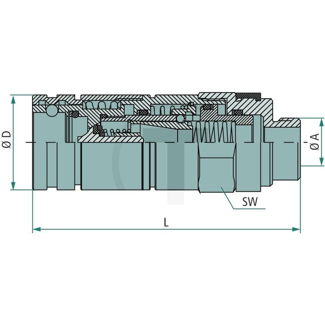 GRANIT Snelkoppeling female GP-3CFPV 1/2215 F, DN12, M22 x 1,5, Ø 38 mm | 3CFHF081/2215F