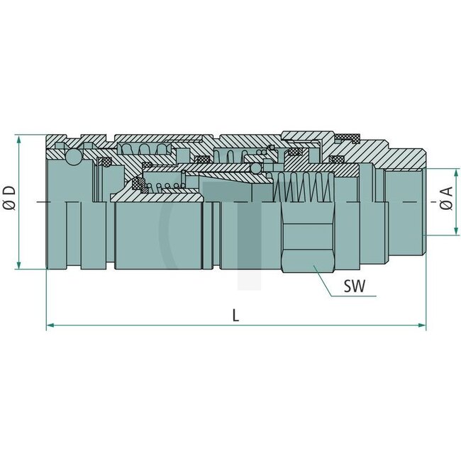 GRANIT Hydraulik Kupplungsmuffe GP-3CFPV DN12, 1/2" BSP, 65 l/min, 107 mm