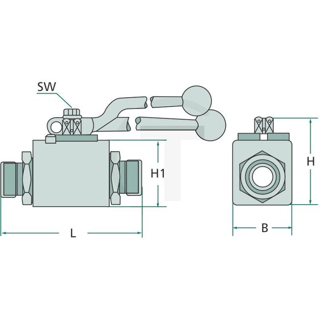 PISTER Ball excavator BKH 2-15L, DN 13, M22 x 1,5, 500 bar | BKH2-15L