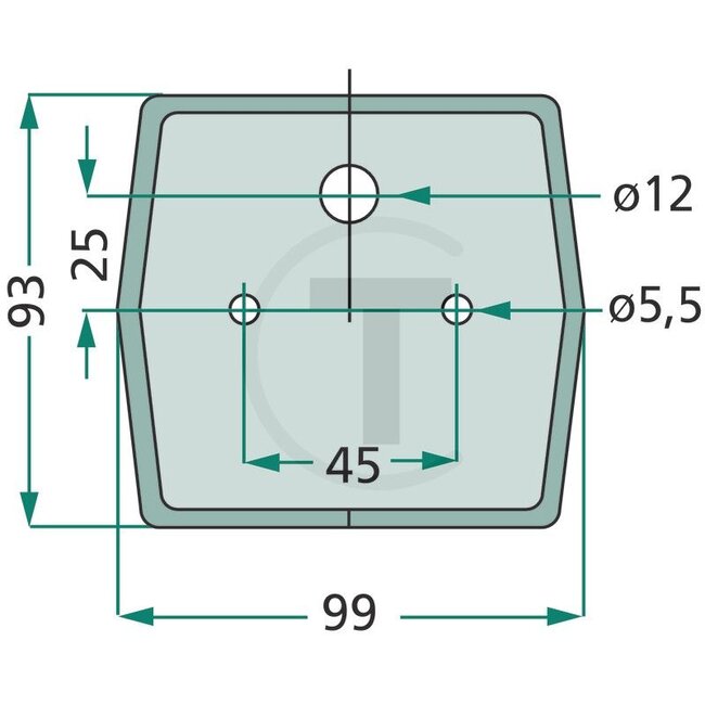 GRANIT Achterlicht rechts 99 x 93 mm, 12 V - 43850