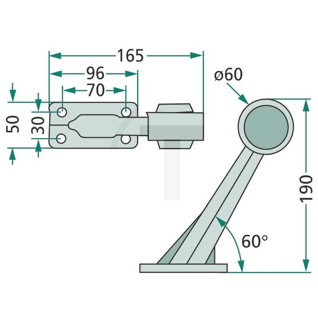 GRANIT Achter- en breedtelicht links / rechts - 2 stuks - 7070010335, 20.30.21 | Uitvoering: recht | Lamp: 12V5WK / R5W