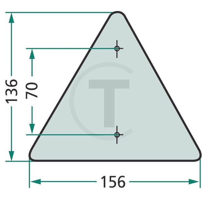 GRANIT Reflector triangular red 160 x 140 mm, hole spacing 70 mm | 20.20.01, D-001, 170163, 839, 8RA002020-001, CT.51.040