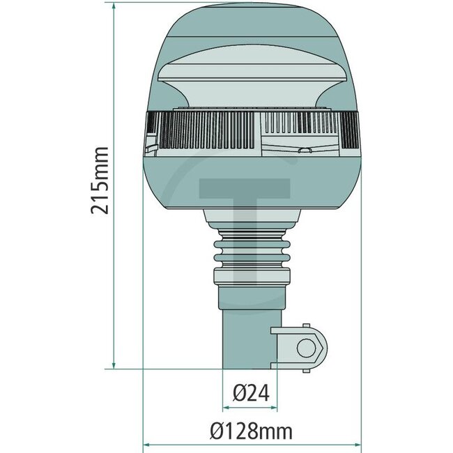 SACEX Rundumleuchte, LED VEGA LINE orange 12 / 24 V, Ø 128 mm, 200 mm, Steckstift | 21.87.L85.308