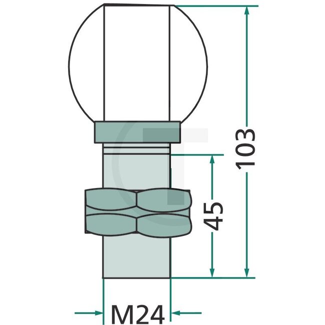 GRANIT Push-on pin with RUBBER STOP, screw-on | 4.4105, GF.30.042, 170387, 2191000