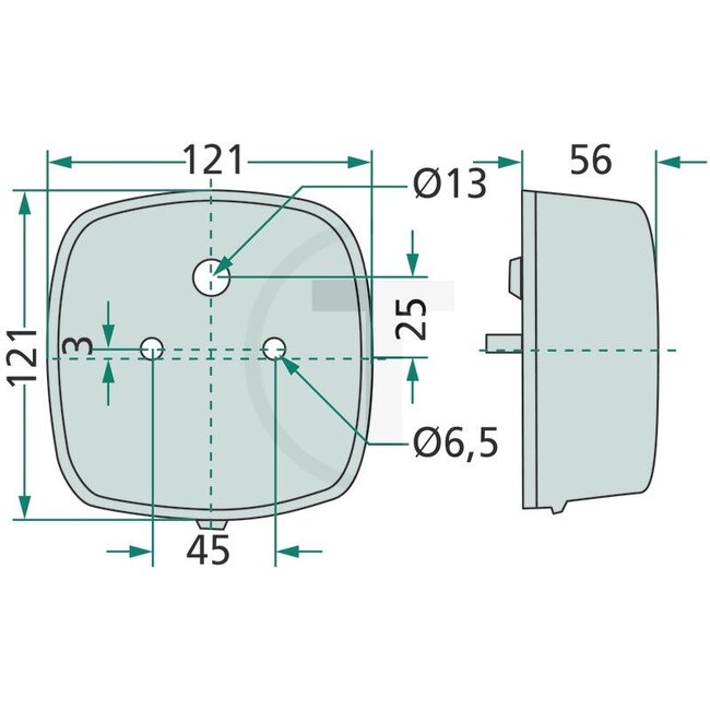 HELLA Rückleuchte links / rechts - 2 Stück - Abmessungen B x H x T: 121 x 121 x 56 mm - 20190