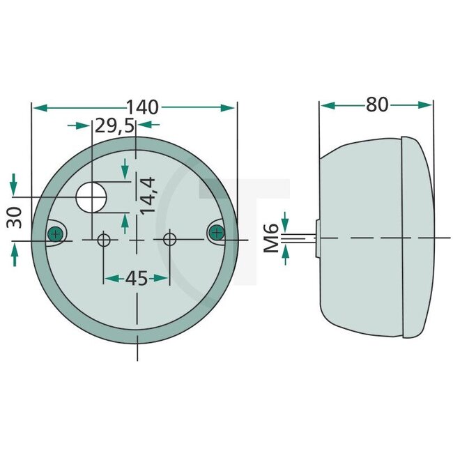 HELLA Rear light left/right, Ø 140 x 80 mm, number plate light Fendt | 2SE001685201
