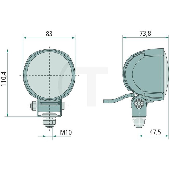 HELLA Werklamp LED Modul 70 blue verreikende verlichting 13 W, Ø 83 x 74 mm | 1G0996276701