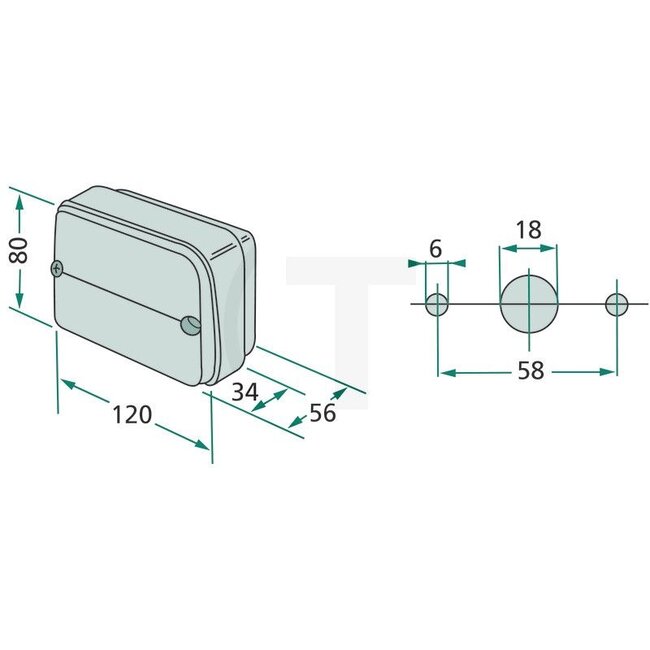 Cobo Knipper-breedtelicht links / rechts 120 x 80 x 56 mm, P21W, R5W | 04368075, 04360874, 04439566, 04439567, 2.8019.200.0, 3533894M91, 3538055M91, 3387450M91, 1695628M91, 6005000951, 6000130098, 11355670
