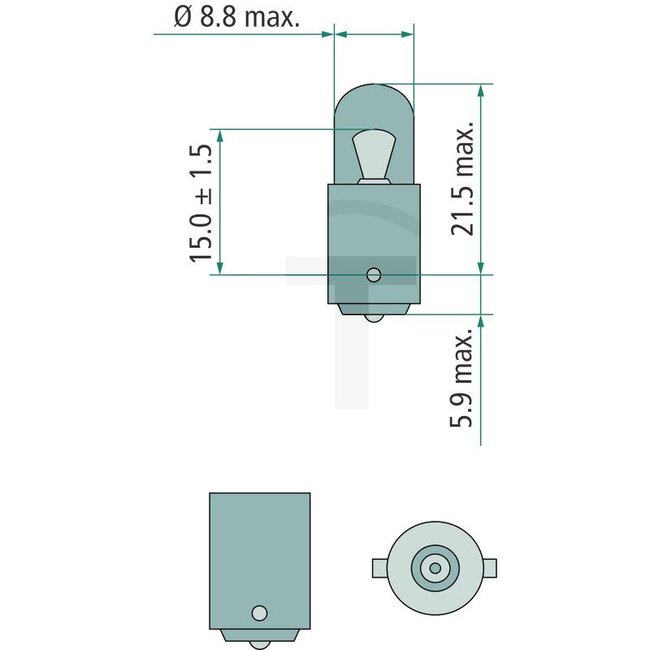 GRANIT Kogellamp R2 12 V, 4 W, sokkel BA9s - 10 stuks | 12929GRNCP