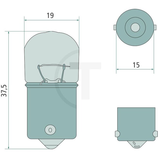 GRANIT Spherical bulb R10W 12 V, 10 W, BA15s - 10 pieces | 11311GRNCP