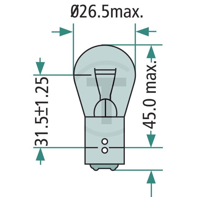 GRANIT Kogellamp P21/5W 12 V, 21 / 5 W, sokkel BAY15d - 10 stuks | 11916GRNCP